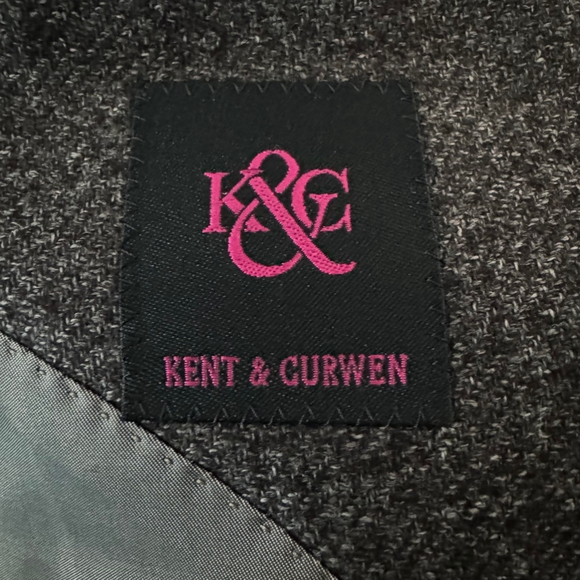 Kent & Curwen Dark Grey Heather Angora Cashmere Wool Jacket - 50 - Super Soft - Picture 4 of 14